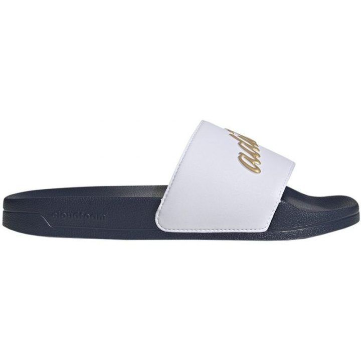 Moteriškos šlepetės adidas Adilette Shower, baltos ir tamsiai mėlynos