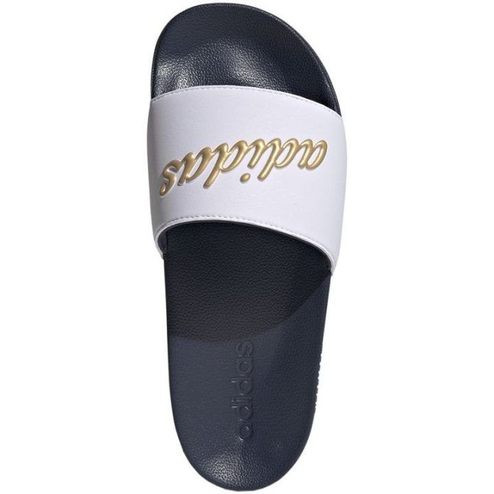 Moteriškos šlepetės adidas Adilette Shower, baltos ir tamsiai mėlynos