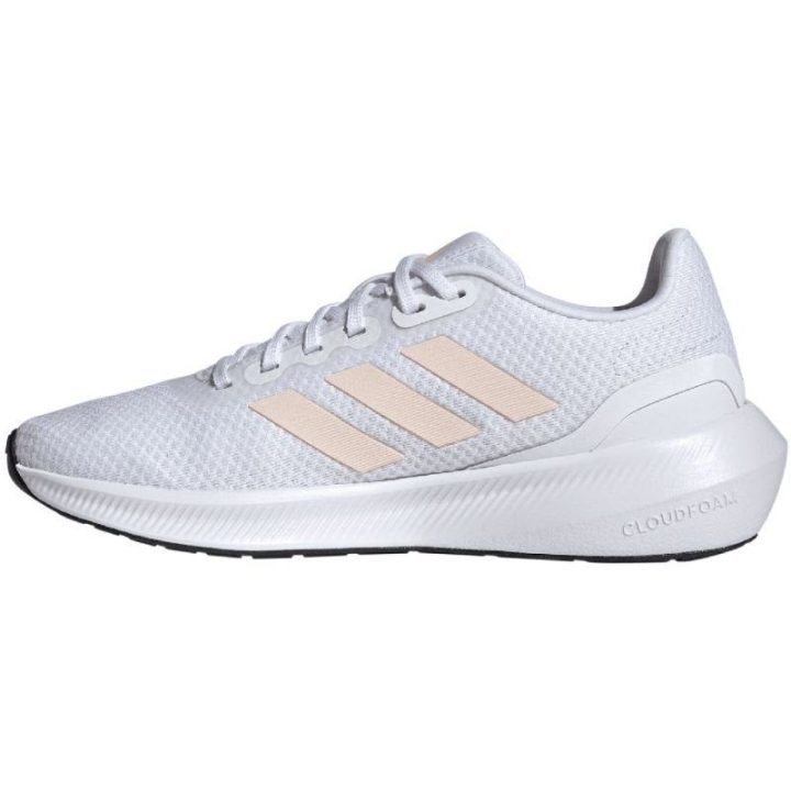 Moteriški bėgimo bateliai su raišteliais adidas Runfalcon 3, balti