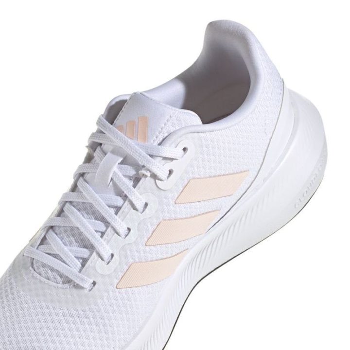 Moteriški bėgimo bateliai su raišteliais adidas Runfalcon 3, balti