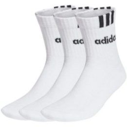 Medvilninės kojinės adidas 3-Stripes Linear, 3 poros, baltos