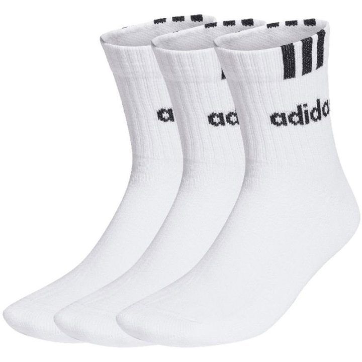Medvilninės kojinės adidas 3-Stripes Linear, 3 poros, baltos