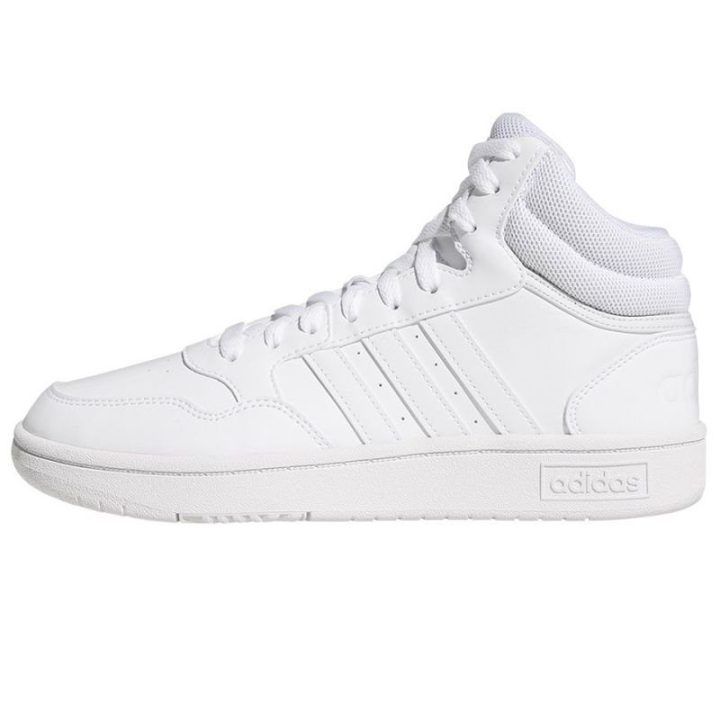 Moteriški sportbačiai aukštu auliuku adidas Hoops Mid 3.0, balti
