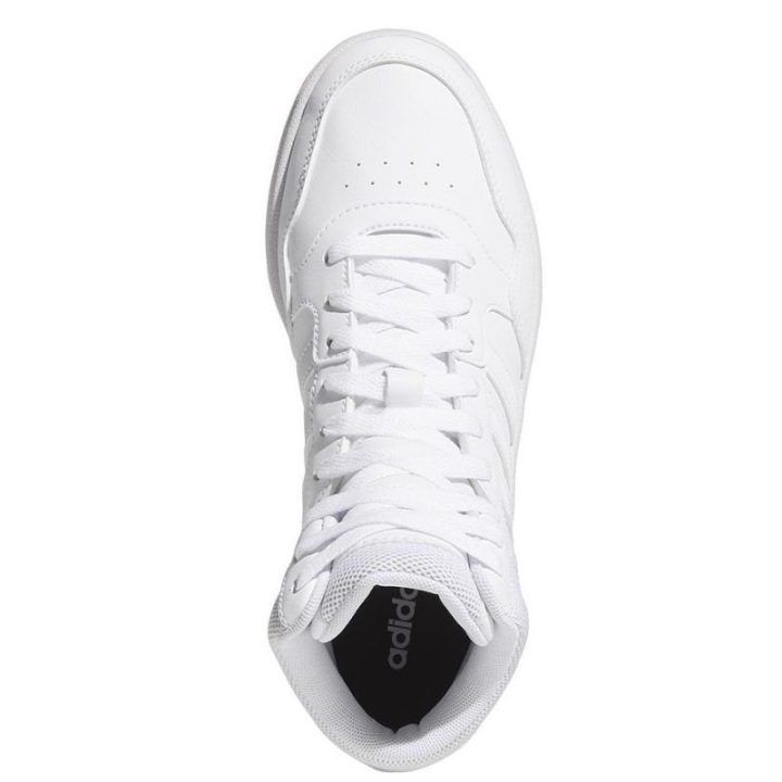 Moteriški sportbačiai aukštu auliuku adidas Hoops Mid 3.0, balti