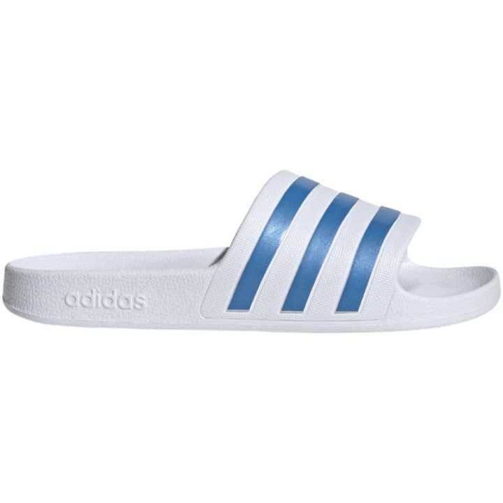Moteriškos šlepetės baseinui adidas Adilette Aqua, baltos ir mėlynos