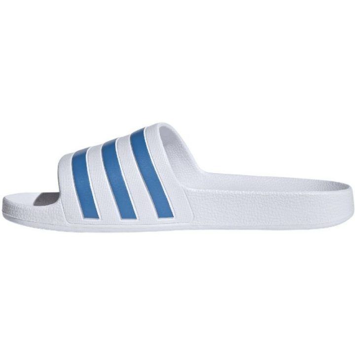 Moteriškos šlepetės baseinui adidas Adilette Aqua, baltos ir mėlynos