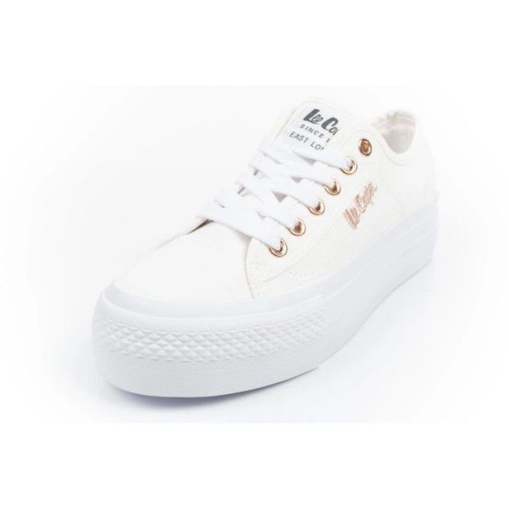 Moteriški sportbačiai su 3,5 cm aukščio padu Lee Cooper, balti