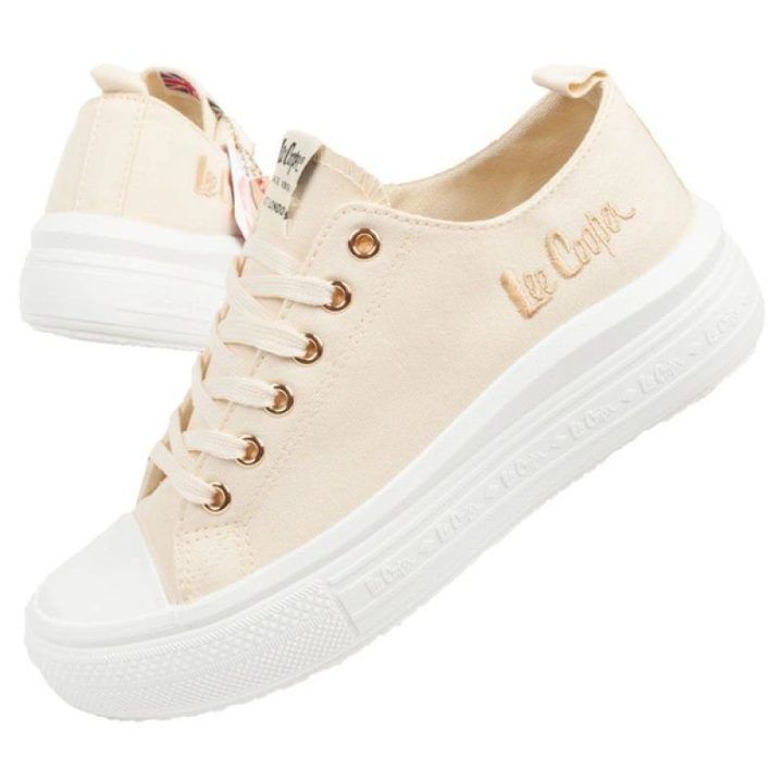 Moteriški laisvalaikio batai su raišteliais Lee Cooper, smėlio