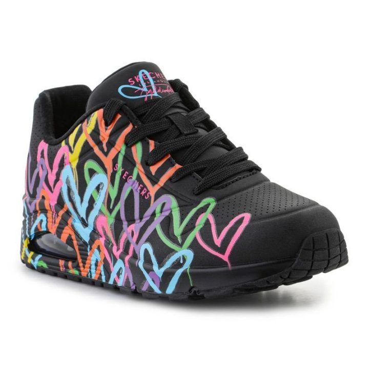 Moteriški sportbačiai Skechers Highlight Love, juodi, įvairiaspalviai