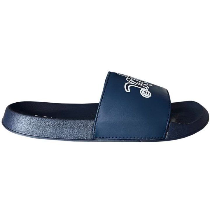 Vyriškos vasarinės šlepetės Lee Cooper, tamsiai mėlynos ir baltos