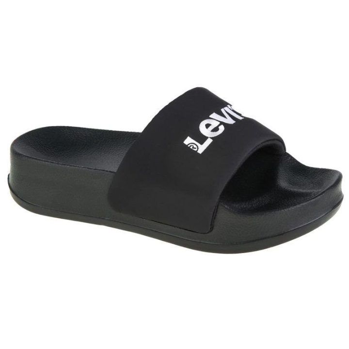Moteriškos įspiriamos šlepetės Levi's June S Bold Padded, juodos