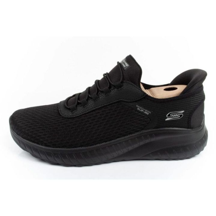 Moteriški sportbačiai Skechers Bobs Squad Slip-ins, juodi