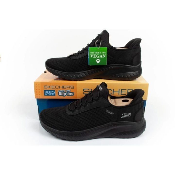 Moteriški sportbačiai Skechers Bobs Squad Slip-ins, juodi