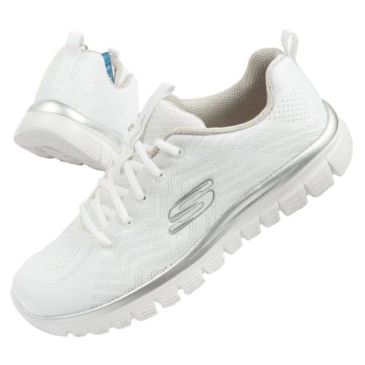 Moteriški sportbačiai su Memory Foam vidpadžiu Skechers, balti
