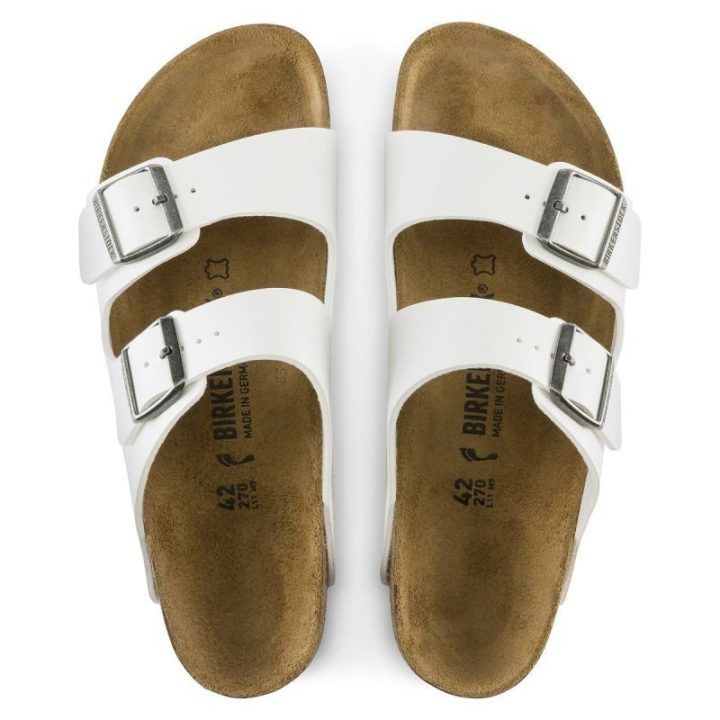 Moteriškos šlepetės su sagtimis Birkenstock Arizona BS, baltos