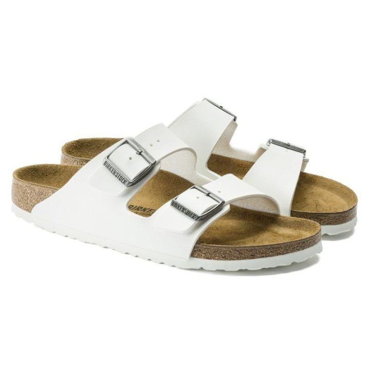 Moteriškos šlepetės su sagtimis Birkenstock Arizona BS, baltos