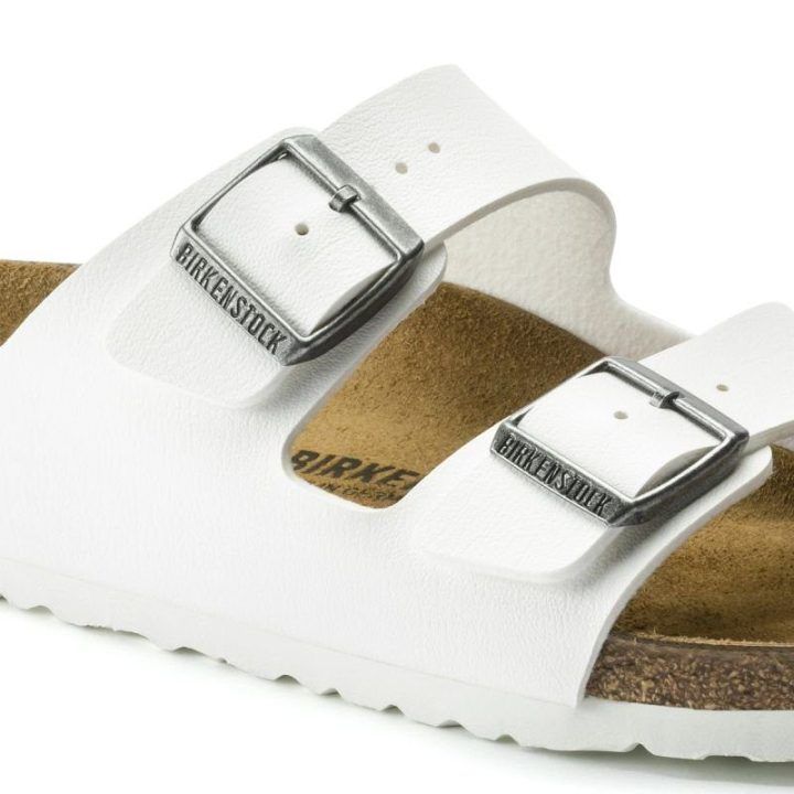Moteriškos šlepetės su sagtimis Birkenstock Arizona BS, baltos