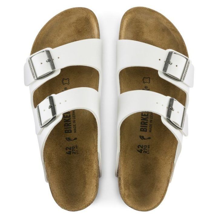 Moteriškos šlepetės su sagtimis Birkenstock Arizona BS, baltos
