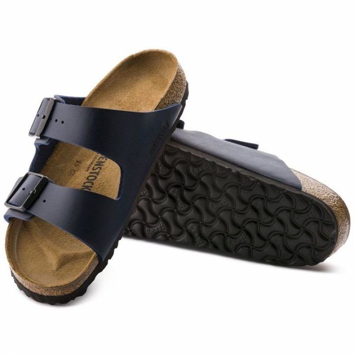 Vyriškos šlepetės su dviem dirželiais Birkenstock Arizona, tamsiai mėlynos