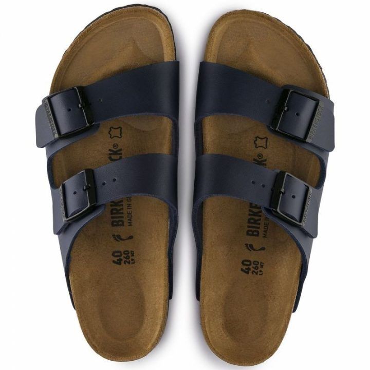 Vyriškos šlepetės su dviem dirželiais Birkenstock Arizona, tamsiai mėlynos