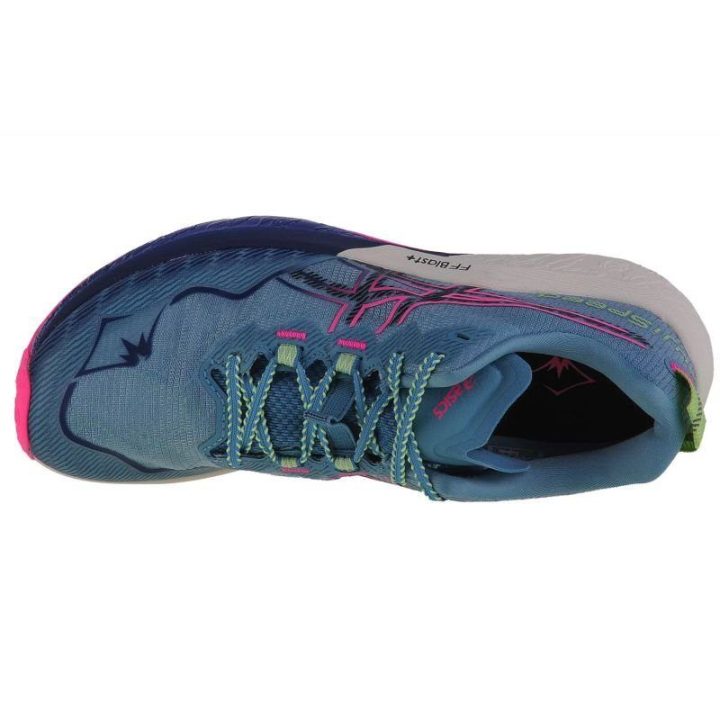 Moteriški bėgimo bekele bateliai Asics Fujispeed 2, mėlyni ir rožiniai