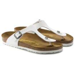 Moteriškos šlepetės per pirštą su metalizuota apdaila Birkenstock Gizeh