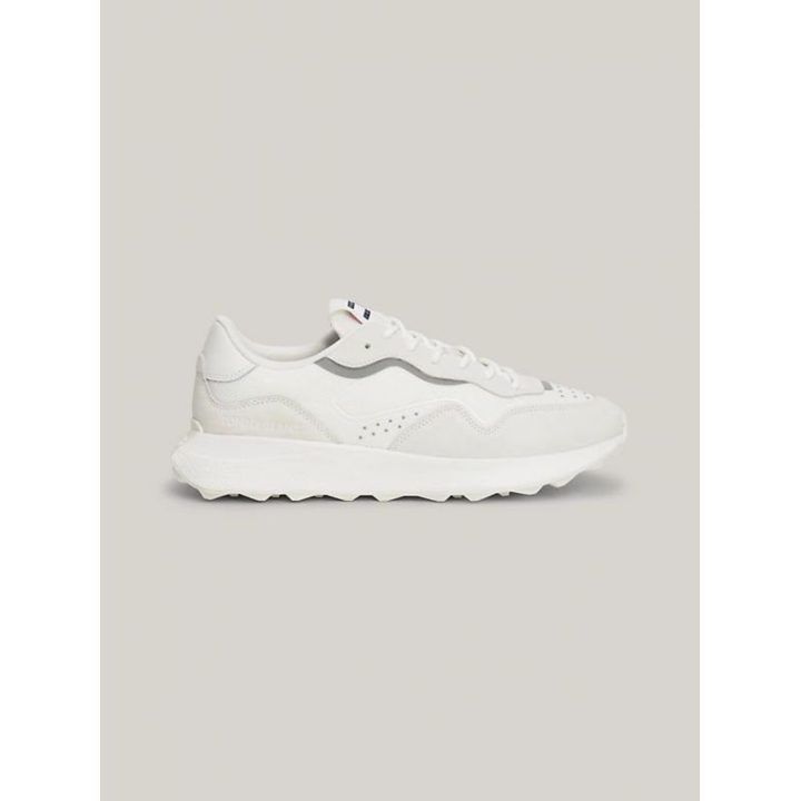 Vyriški žemo profilio sportbačiai Tommy Hilfiger Runner Mix, balti