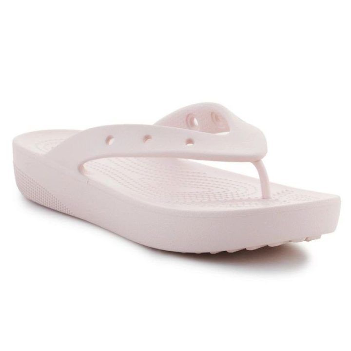 Moteriškos šlepetės su platforma Crocs Classic, rožinės