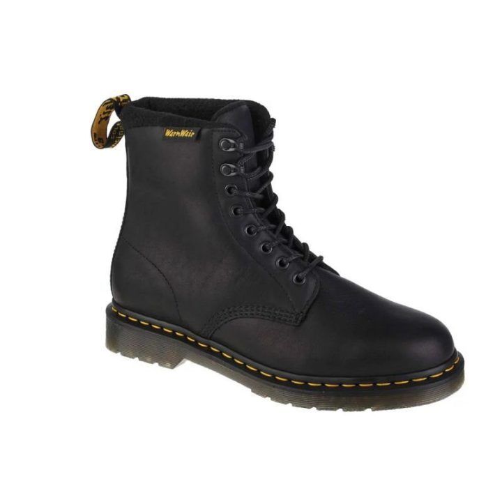 Uniseks aulinukai su geltona siūle Dr. Martens 1460 Pascal, juodi