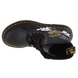 Uniseks auliniai batai su gėlių motyvu Dr. Martens 1490, juodi