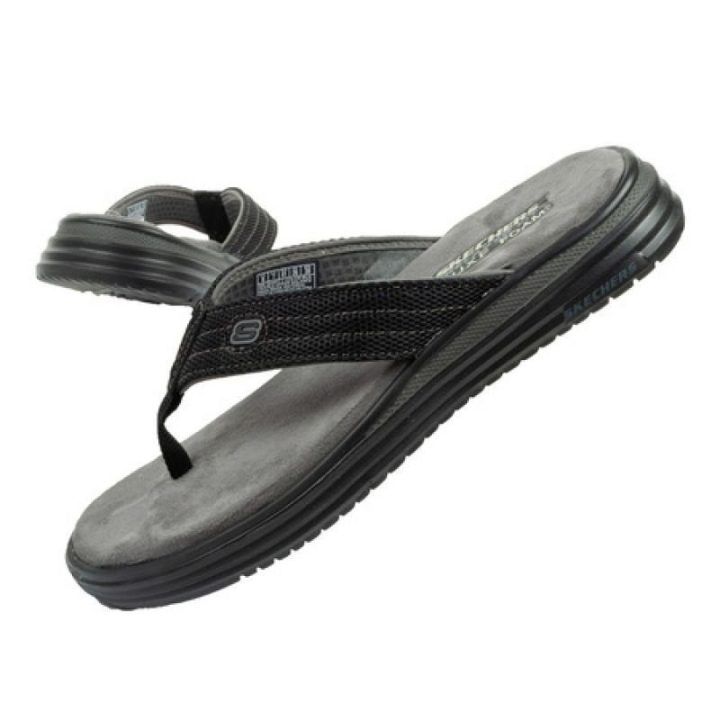 Vyriškos šlepetės per pirštą Skechers Proven, juodos