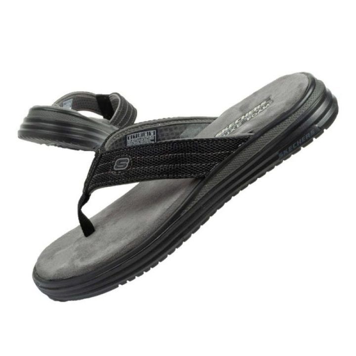 Vyriškos šlepetės per pirštą Skechers Proven, juodos