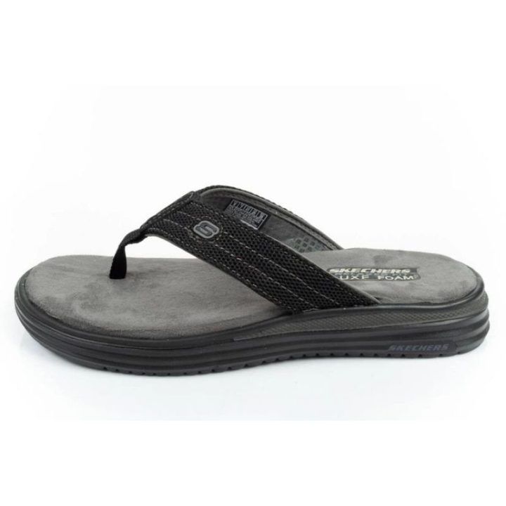 Vyriškos šlepetės per pirštą Skechers Proven, juodos
