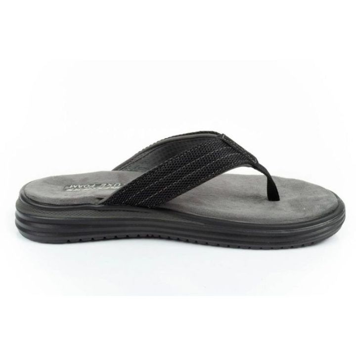 Vyriškos šlepetės per pirštą Skechers Proven, juodos