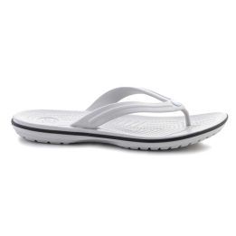Moteriškos šlepetės per pirštą Crocs Crocband Flip, baltos