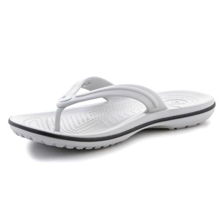 Moteriškos šlepetės per pirštą Crocs Crocband Flip, baltos