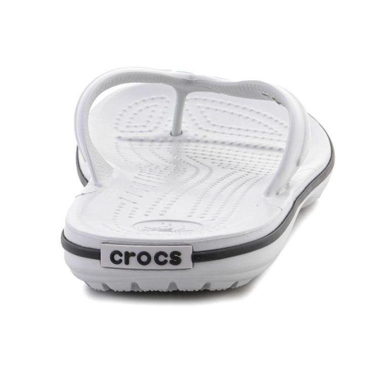 Moteriškos šlepetės per pirštą Crocs Crocband Flip, baltos