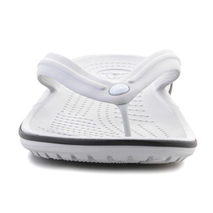 Moteriškos šlepetės per pirštą Crocs Crocband Flip, baltos