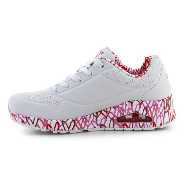 Moteriški sportbačiai su Skech-Air Skechers Uno Loving Love, balti