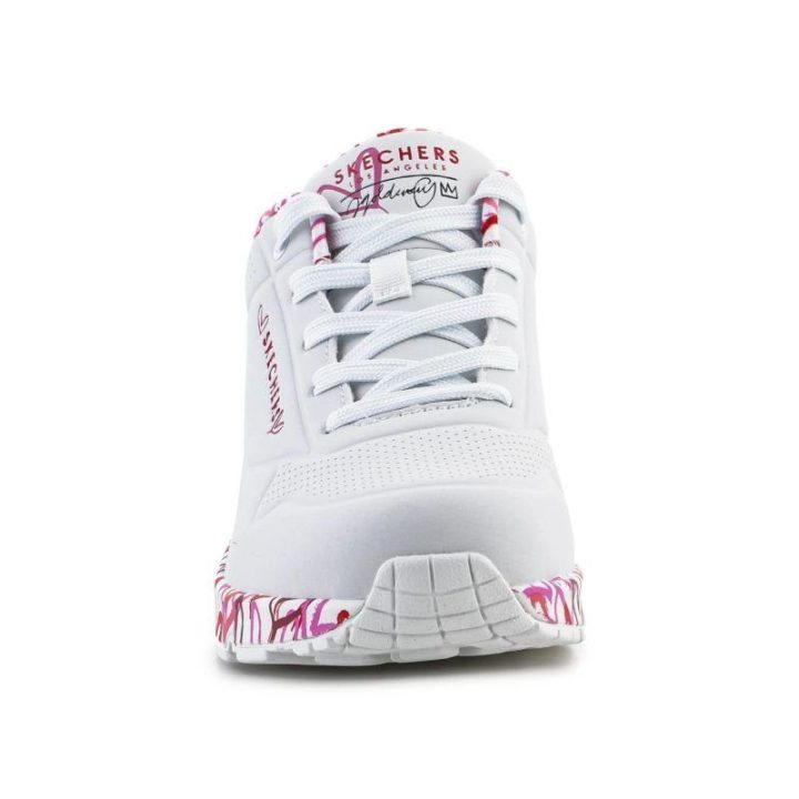 Moteriški sportbačiai su Skech-Air Skechers Uno Loving Love, balti