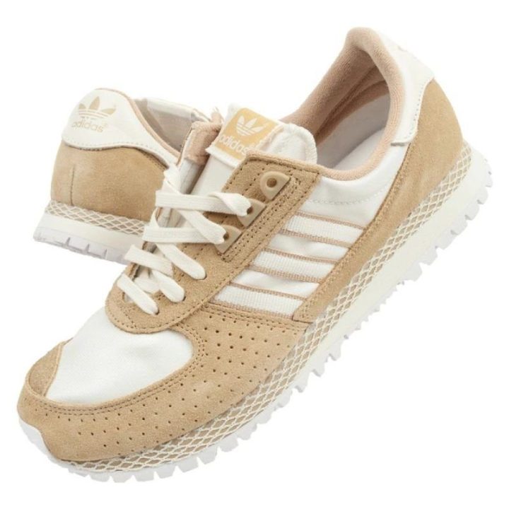 Moteriški bėgimo sportbačiai adidas City Marathon, balti ir smėlio