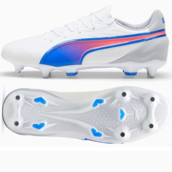 Vyriški odiniai futbolo bateliai Puma KING Match MxSG, balti