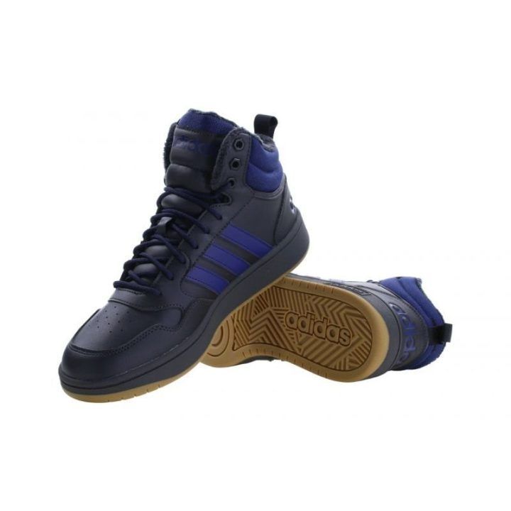 Vyriški aukšti sportbačiai adidas Hoops 3.0 Mid Wtr, tamsiai mėlyni