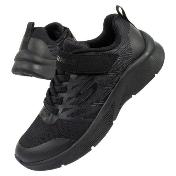 Vaikiški sportbačiai su lipuku Skechers Texlor, juodi