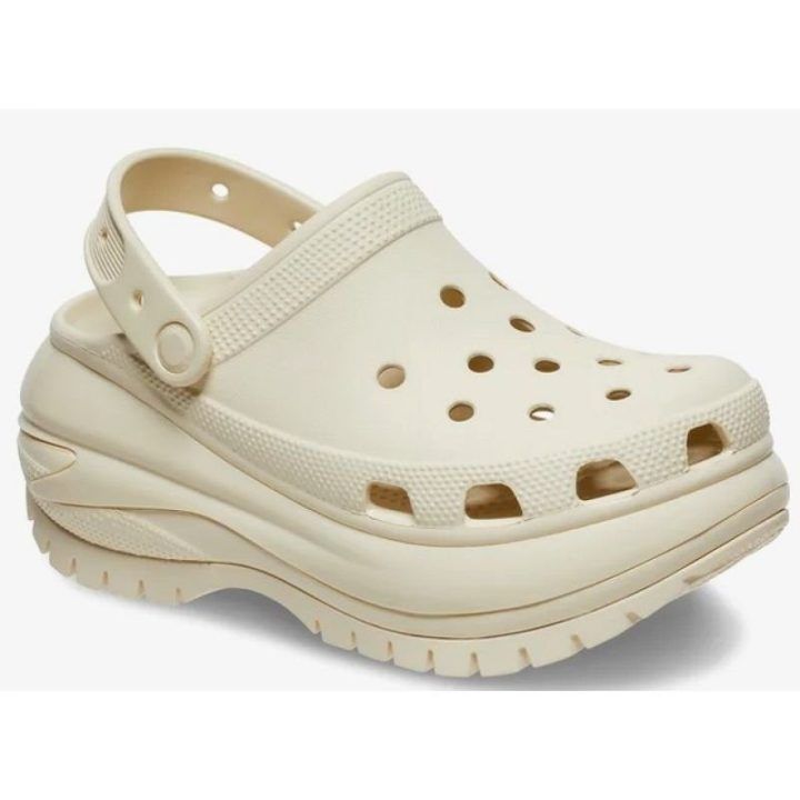 Uniseks klumpės su platforma Crocs Mega Crush, smėlio