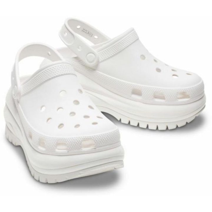Moteriškos klumpės su platforma Crocs Mega Crush, baltos
