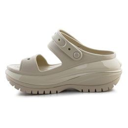 Moteriškos platforminės šlepetės Crocs Mega Crush, kaulo spalvos