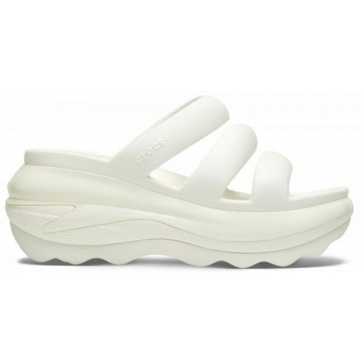 Moteriškos šlepetės Crocs Mega Crush Triple Strap, balkšvos