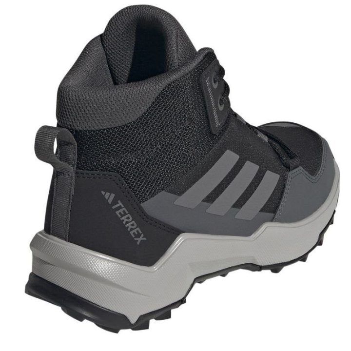 Vaikiški batai aukštu auliuku adidas Terrex AX4-R Mid, juodi ir pilki
