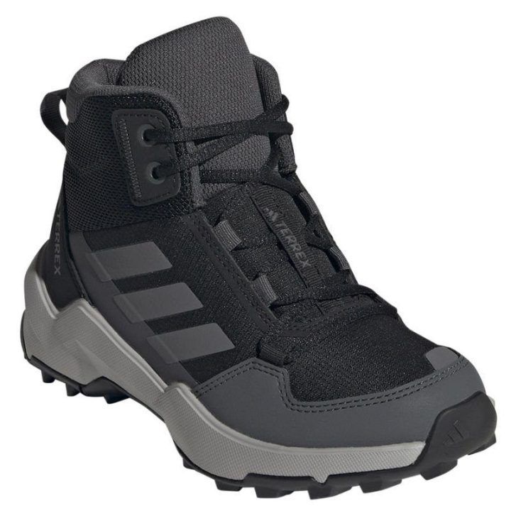 Vaikiški batai aukštu auliuku adidas Terrex AX4-R Mid, juodi ir pilki